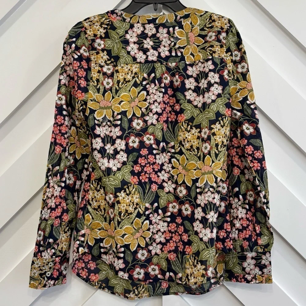 NWT Talbots Floral Popover Top Blouse Size XS - Picture 2 of 7